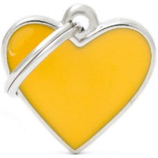 Myfamily ταυτότητα BasicHand Καρδιά Κίτρινη Small 2.5X2.5cm
