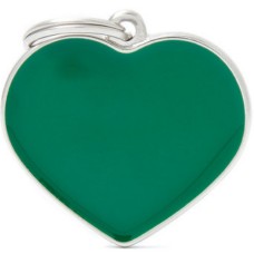 Myfamily ταυτότητα BasicHand Καρδιά Πράσινη Large 3,7Χ3,6cm