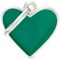 Myfamily ταυτότητα BasicHand Καρδιά Πράσινη Small 2.5X2.5cm