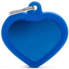 Myfamily Ταυτότητα Hushtag Aluminium Καρδιά Μπλε για την ασφάλεια του τετράποδου φίλου μας