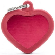 Myfamily Ταυτότητα Hushtag Aluminium Καρδιά Κόκκινη για την ασφάλεια του τετράποδου φίλου μας