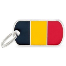 Myfamily Ταυτότητα σημαία Βελγίου για την ασφάλεια του τετράποδου φίλου μας
