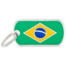 Myfamily Ταυτότητα σημαία Βραζιλίας για την ασφάλεια του τετράποδου φίλου μας
