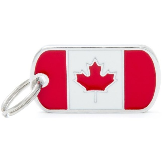 Myfamily Ταυτότητα σημαία Καναδά για την ασφάλεια του τετράποδου φίλου μας