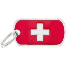 Myfamily Ταυτότητα σημαία Ελβετίας για την ασφάλεια του τετράποδου φίλου μας