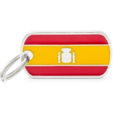 Myfamily Ταυτότητα σημαία Ισπανίας για την ασφάλεια του τετράποδου φίλου μας