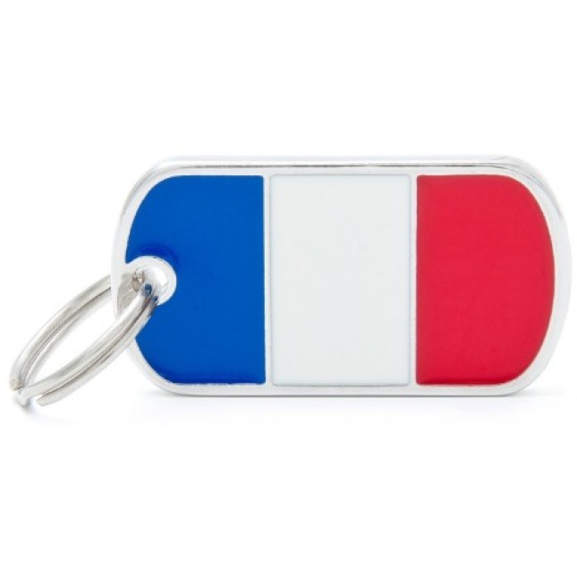 Myfamily Ταυτότητα σημαία Γαλλίας για την ασφάλεια του τετράποδου φίλου μας