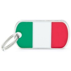 Myfamily Ταυτότητα σημαία Ιταλίας για την ασφάλεια του τετράποδου φίλου μας
