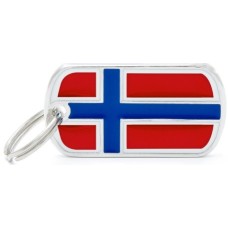Myfamily Ταυτότητα σημαία Νορβηγίας για την ασφάλεια του τετράποδου φίλου μας