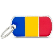 Myfamily Ταυτότητα σημαία Ρουμανίας για την ασφάλεια του τετράποδου φίλου μας