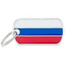 Myfamily Ταυτότητα σημαία Ρωσίας για την ασφάλεια του τετράποδου φίλου μας