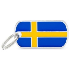 Myfamily Ταυτότητα σημαία Σουηδίας για την ασφάλεια του τετράποδου φίλου μας