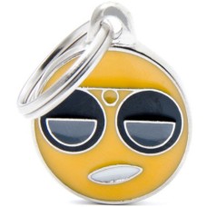 Myfamily Ταυτότητα Charms Emoji Cool Κίτρινο για την ασφάλεια του κατοικίδιου σας