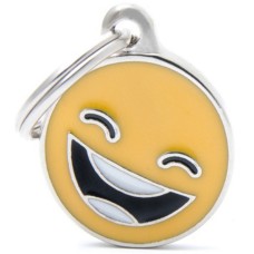 Myfamily Ταυτότητα Charms Emoji Smile Κίτρινο για την ασφάλεια του κατοικίδιου σας