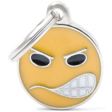 Myfamily Ταυτότητα Charms Emoji Angry Κίτρινο για την ασφάλεια του κατοικίδιου σας