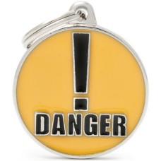Myfamily Ταυτότητα Charms Danger Κίτρινο για την ασφάλεια του κατοικίδιου σας Myfamily Ταυτότητα Charms Danger Κίτρινο για την ασφάλεια του κατοικίδιου σας