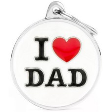 Myfamily Ταυτότητα Charms I love dad για την ασφάλεια του κατοικίδιου σας Myfamily Ταυτότητα Charms I love dad για την ασφάλεια του κατοικίδιου σας