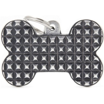 Myfamily Ταυτότητα Bronx Κόκαλο Studs επαργυρωμένη, αντικέ, χειροποίητη ταυτότητα Myfamily Ταυτότητα Bronx Κόκαλο Studs επαργυρωμένη, αντικέ, χειροποίητη ταυτότητα