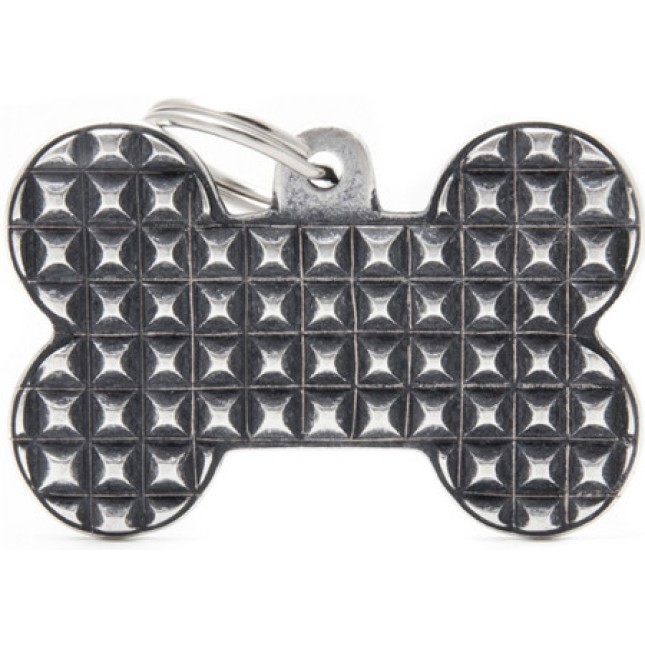 Myfamily Ταυτότητα Bronx Κόκαλο Studs επαργυρωμένη, αντικέ, χειροποίητη ταυτότητα Myfamily Ταυτότητα Bronx Κόκαλο Studs επαργυρωμένη, αντικέ, χειροποίητη ταυτότητα