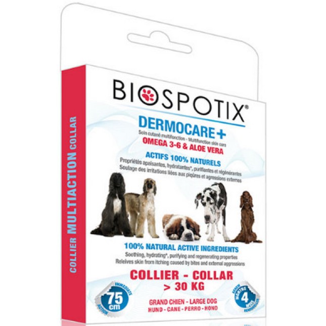 Biogance Biospotix Dermocare+απωθητικό μη τοξικό αντιπαρασιτικό κολάρο σκύλου μεγάλο 75cm