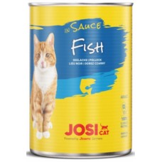 Josicat Πλήρης τροφή για ενήλικες γάτες με κομματάκια μπακαλιάρου σε σάλτσα