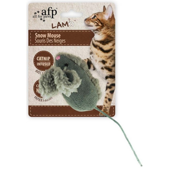 AFP Παιχνίδι Γάτας Lambswool ποντίκι χιονιού με εκχύλισμα από catnip θα απογειώσει το παιχνίδι 1τμχ