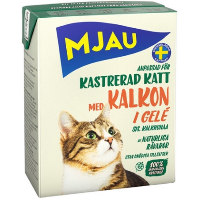 Bozita Mjau sterilized tetra pack επιλεγμένα κομμάτια γαλοπούλα σε ζελέ για στειρωμένη γάτα 370gr. Bozita Mjau sterilized tetra pack επιλεγμένα κομμάτια γαλοπούλα σε ζελέ για στειρωμένη γάτα 370gr.