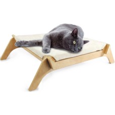AFP κρεβατάκι γάτας με ξύλινη βάση ιδανικό για χαλάρωση και τρομερούς ύπνους