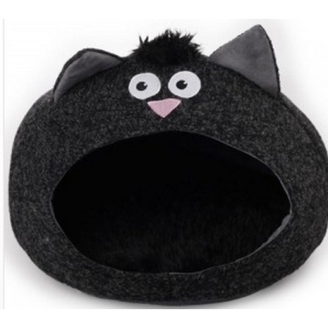 AFP κρεβατάκι γάτας φωλιά μαύρο σε πρωτότυπο σχέδιο γατούλας για έναν διασκεδαστικό ύπνο