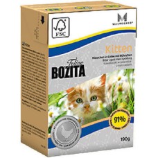 Bozita υγρή τροφή με κοτόπουλο σε ζελέ για γατάκια και νεαρές γάτες 190gr