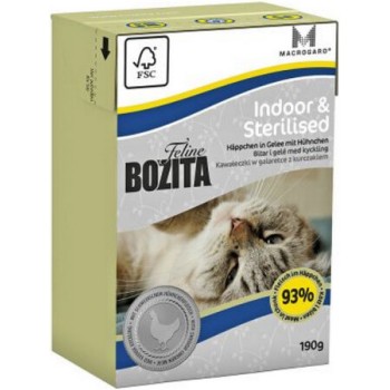 Bozita υγρή τροφή σε ζελέ για γάτες εσωτερικού χώρου και σε στειρωμένες γάτες χωρίς δημητριακά 190gr