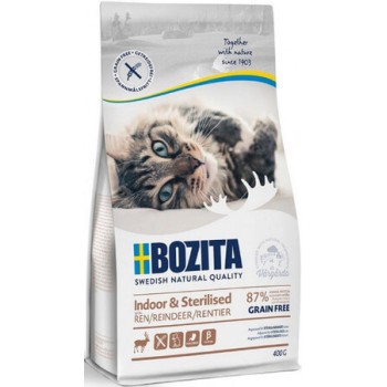 Bozita feline τροφή για indoor & στειρωμένες grain free τάρανδος 400gr Bozita feline τροφή για indoor & στειρωμένες grain free τάρανδος 400gr