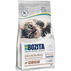 Bozita feline πλήρης τροφή για στειρωμένες ενήλικες γάτες εντός σπιτιού grain free με τάρανδο