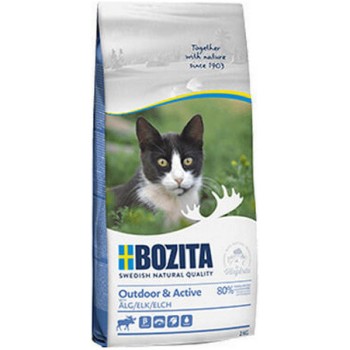 Bozita feline πλήρης ισορροπημένη τροφή για δραστήριες ενήλικες γάτες  που ζουν εκτός σπιτιού ελάφι