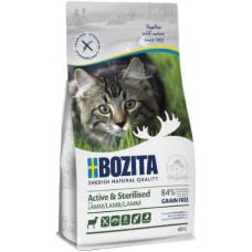 Bozita feline πλήρης τροφή χωρίς σιτηρά για δραστήριες & στειρωμένες ενήλικες γάτες με αρνί