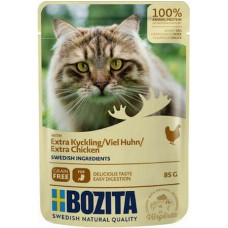 Bozita pouch τροφή χωρίς δημητριακά με κομμάτια κοτόπουλο σε σάλτσα κατάλληλη για όλες τις γάτες