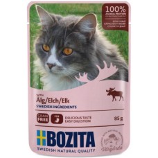 Bozita pouch τροφή χωρίς δημητριακά με κομμάτια ελαφιού σε ζελέ κατάλληλη για όλες τις γάτες