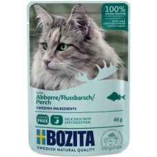 Bozita pouch τροφή χωρίς δημητριακά με κομμάτια πέρκας σε ζελέ κατάλληλη για όλες τις γάτες