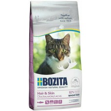 Bozita feline τροφή wheat free για ενήλικες γάτες με μακρύ τρίχωμα και με ευαίσθητο δέρμα με σολομό