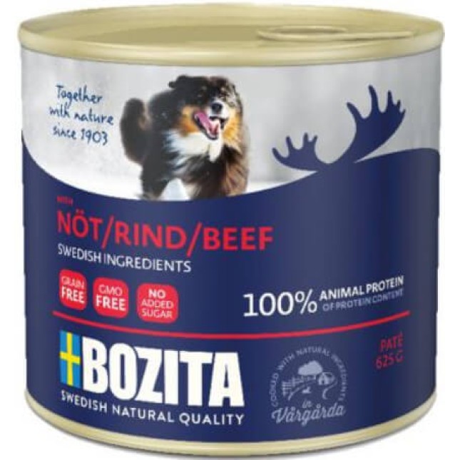 Bozita υγρή τροφή πατέ χωρίς δημητριακά για σκύλους με βοδινό κρέας