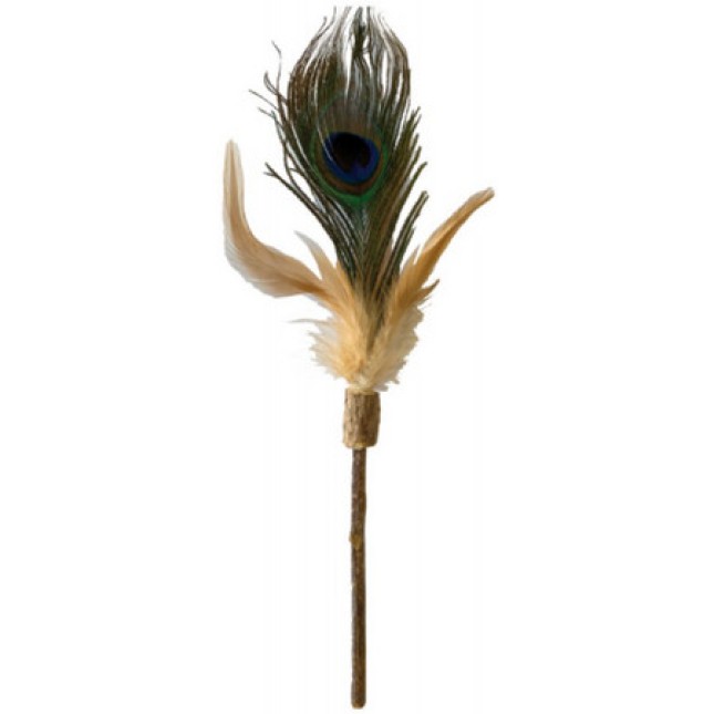 Croci Euphoria Ραβδί Silvervine με Φτερά Παγωνιού 12cm