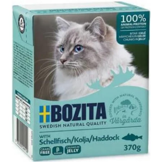 Bozita chunks υγρή τροφή σε ζελέ για γάτες χωρίς δημητριακά με μπακαλιάρο και εξαιρετική γεύση 370gr Bozita chunks υγρή τροφή σε ζελέ για γάτες χωρίς δημητριακά με μπακαλιάρο και εξαιρετική γεύση 370gr