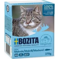 Bozita chunks υγρή τροφή σε ζελέ για γάτες χωρίς δημητριακά με σκουμπρί για εξαιρετική γεύση 370gr