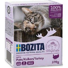 Bozita chunks υγρή τροφή σε ζελέ για γάτες χωρίς δημητριακά με γαλοπούλα για εξαιρετική γεύση