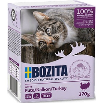 Bozita chunks υγρή τροφή σε ζελέ για γάτες χωρίς δημητριακά με γαλοπούλα για εξαιρετική γεύση Bozita chunks υγρή τροφή σε ζελέ για γάτες χωρίς δημητριακά με γαλοπούλα για εξαιρετική γεύση