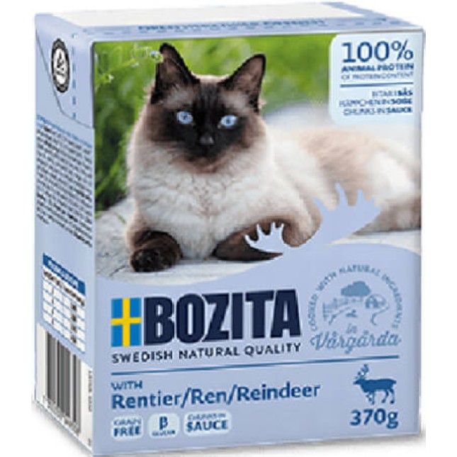 Bozita chunks υγρή τροφή σε σάλτσα για γάτες χωρίς δημητριακά με πάπια για εξαιρετική γεύση Bozita chunks υγρή τροφή σε σάλτσα για γάτες χωρίς δημητριακά με πάπια για εξαιρετική γεύση
