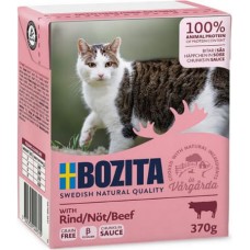 Bozita chunks υγρή τροφή σε σάλτσα για γάτες χωρίς δημητριακά με βοδινό για εξαιρετική γεύση