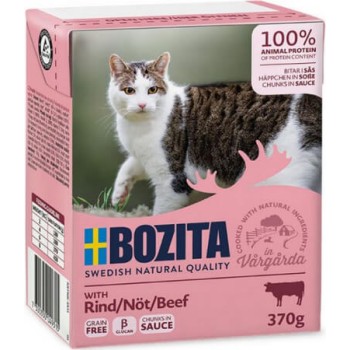 Bozita chunks υγρή τροφή σε σάλτσα για γάτες χωρίς δημητριακά με βοδινό για εξαιρετική γεύση Bozita chunks υγρή τροφή σε σάλτσα για γάτες χωρίς δημητριακά με βοδινό για εξαιρετική γεύση