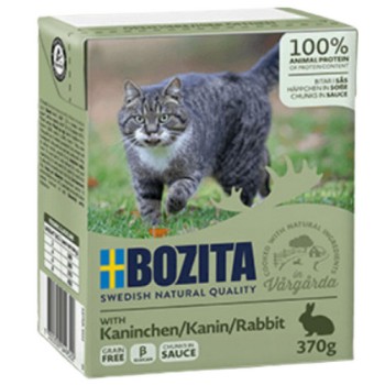 Bozita chunks υγρή τροφή σε σάλτσα για γάτες χωρίς δημητριακά με κουνέλι για εξαιρετική γεύση Bozita chunks υγρή τροφή σε σάλτσα για γάτες χωρίς δημητριακά με κουνέλι για εξαιρετική γεύση