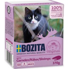 Bozita chunks υγρή τροφή σε σάλτσα για γάτες grain free με γαρίδες για εξαιρετική γεύση